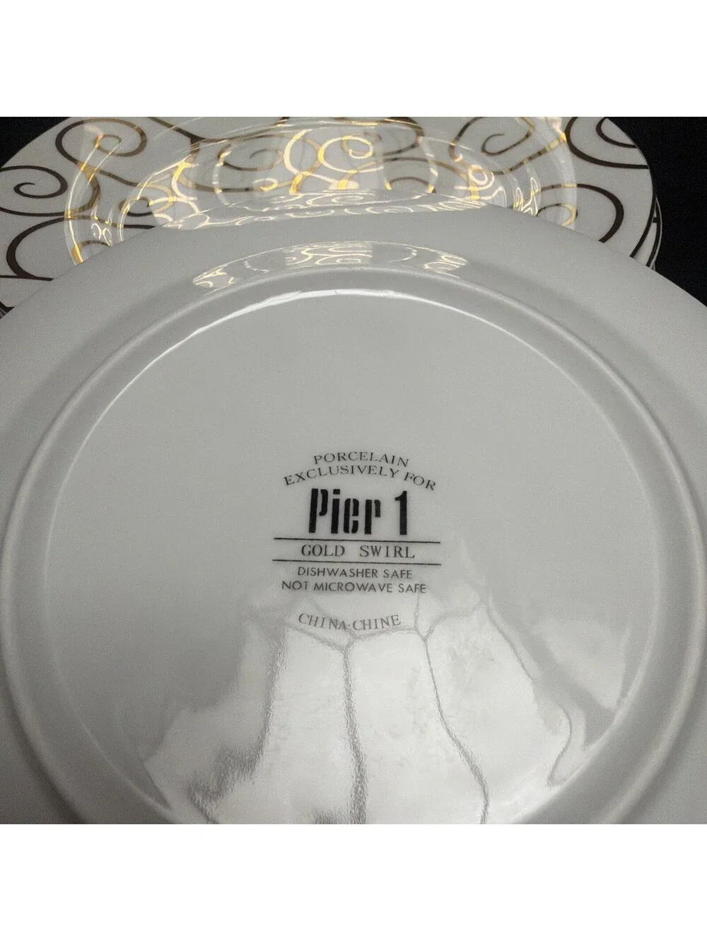 Pier One Gold Swirl Dessert Salad Plate 7 5/8” Retired Vintage Priced Each